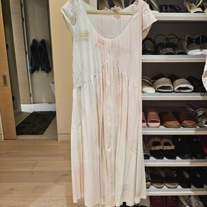 Collina Strada Cream and Pink Maxi Dress